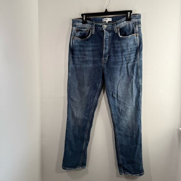 Re/Done Cigarette High Rise Slim Ankle Length Denim Jeans Retro Stone Size 30 - Picture 2 of 12